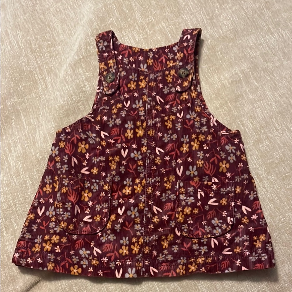 Carter's Floral Corduroy Overall Dress